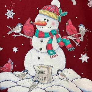 Vintage Christmas Snowman Red Sweatshirt